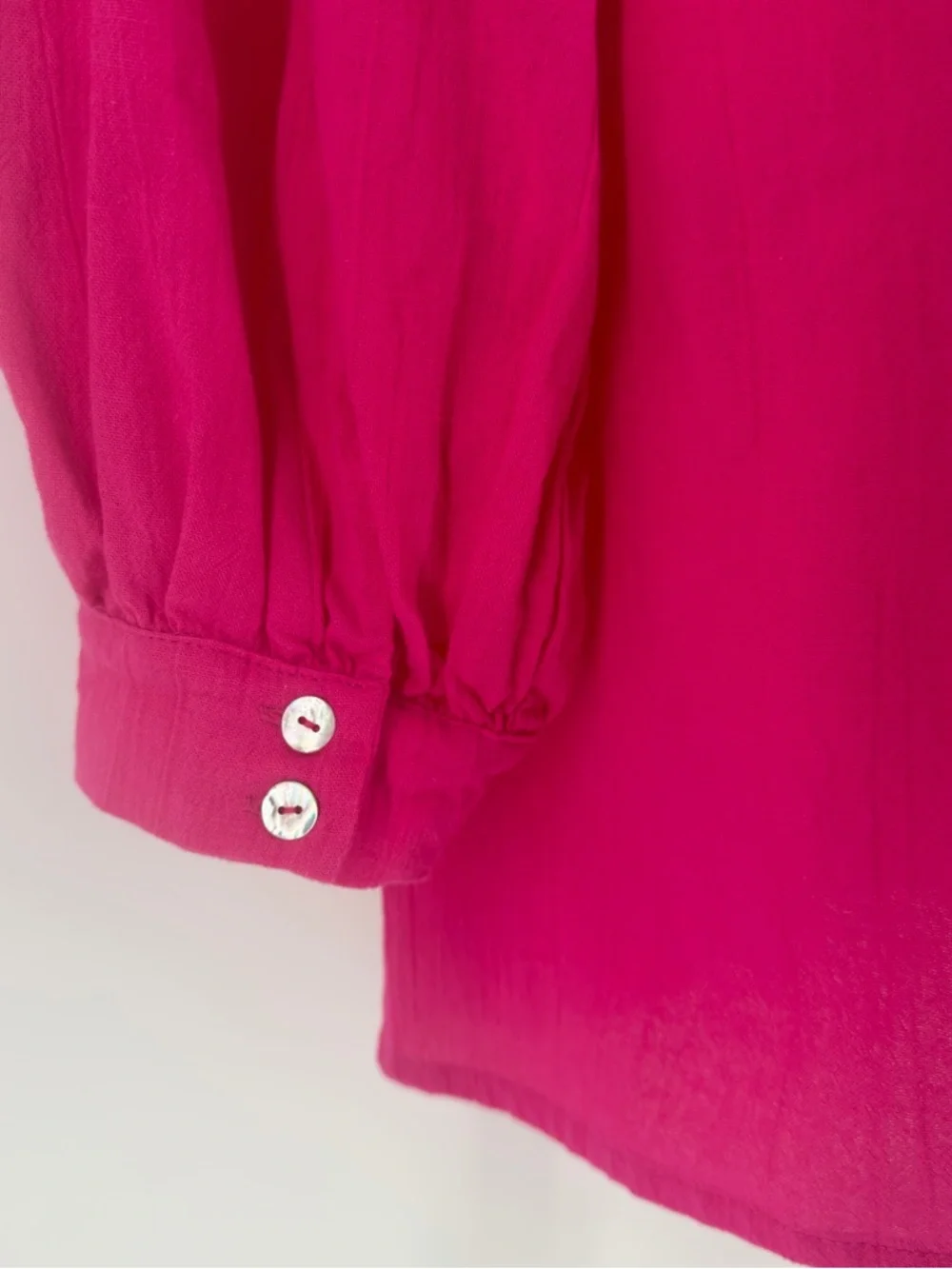 NWT ELF Handmade Linen Wrap‎ Dress Magenta Bali Boho Cottagecore M